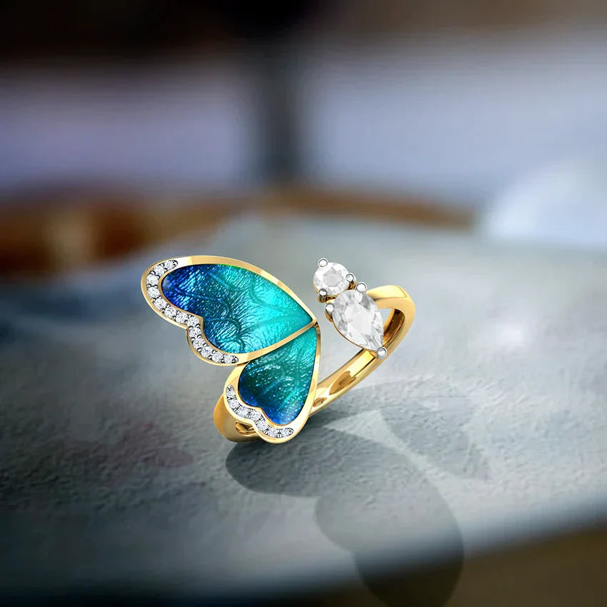 Anillo Sueños de Mariposa Azul