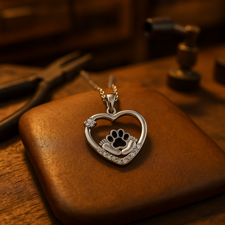 Collar con Huella de Perro "Piesitos" y Zirconias