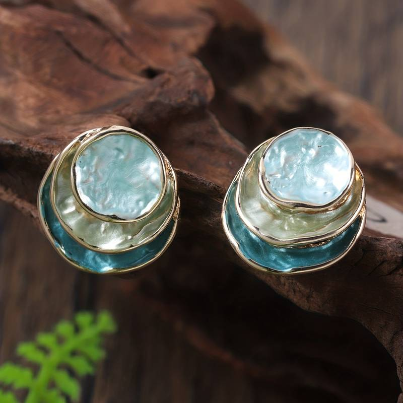 ArtLuxe™ | Pendientes redondos vintage multicapa 